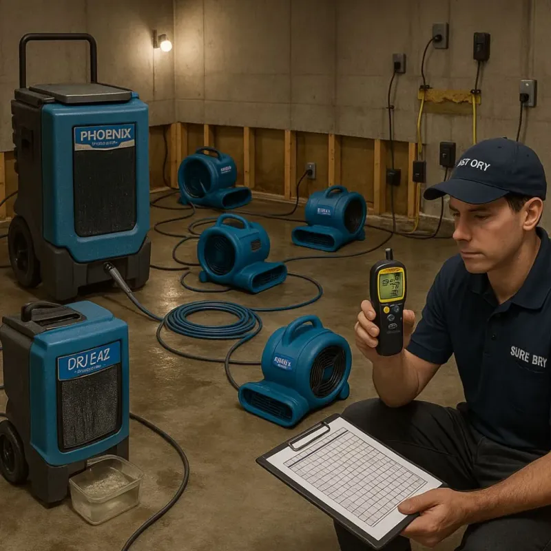 Structural Drying and Dehumidification process in Belle Plaine, KS